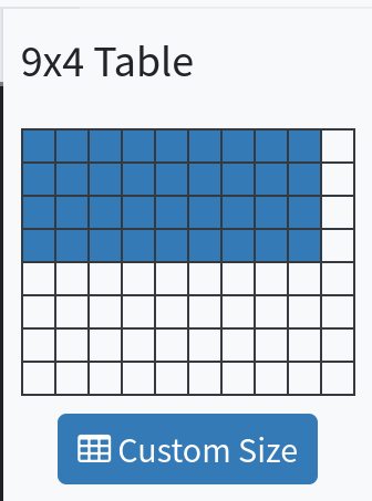 Table overlay